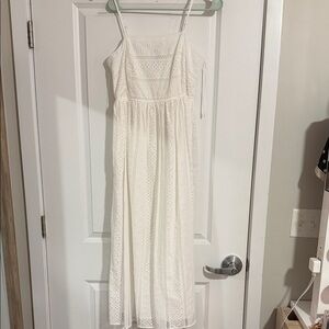 White Eyelet Midi Dress